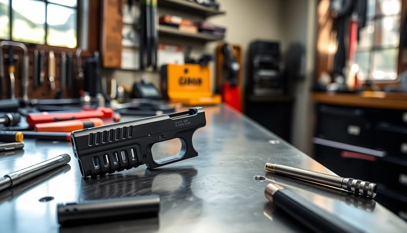 Showcasing a glock 19 gen 3 oem slide highlighting its precision craftsmanship and quality finish.