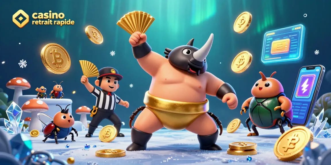 Jouer à un casino retrait rapide avec des personnages 3D captivants dans une scène colorée et dynamique.
