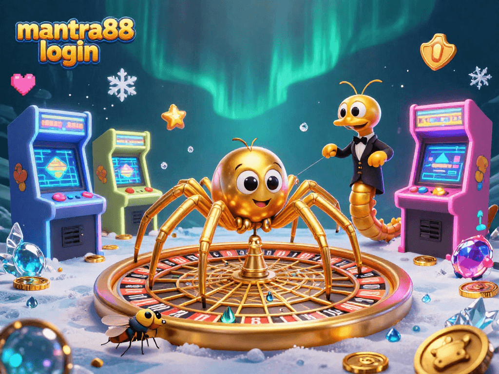Engage in exciting gameplay with mantra88 login, featuring a vibrant casino world and colorful game elements.