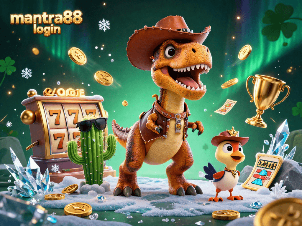 Engage in thrilling gameplay with mantra88 login while enjoying a lively illustrated scene of gambling fun.