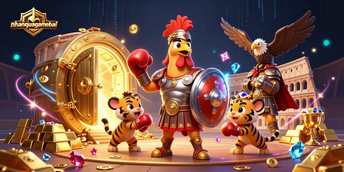 Engage with nhanquagamebai's Callbreak strategy in a vibrant 3D illustration featuring dynamic game elements.