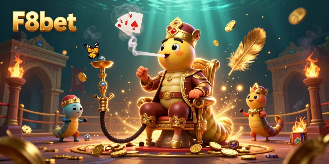 Experience the vibrant world of F8bet with captivating casino elements showcased in a dynamic 3D scene.