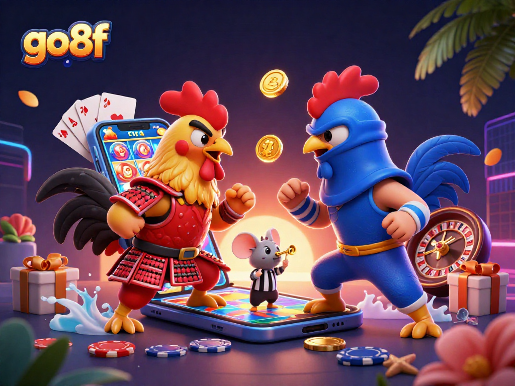 Engage with the dynamic showdown of roosters and casino elements on the go8f platform, enhancing your gambling experience.