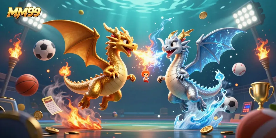 Play with excitement at MM99 as fire and ice dragons battle in a rich 3D casino fantasy.