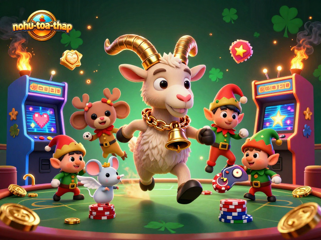 Play exciting casino games with nohu-toa-thap featuring lively characters in a festive scene