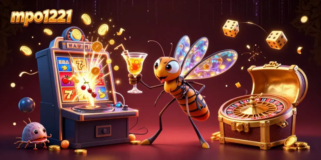 Engage with mpo1221's vibrant casino world featuring characters and dynamic game elements.