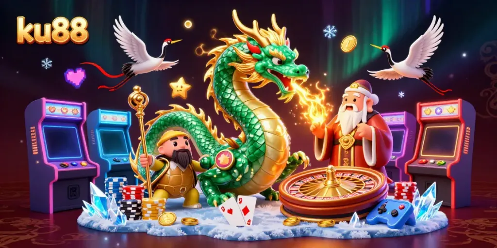 Experience the excitement of ku88 live casino with vibrant dragons and dynamic gaming elements.