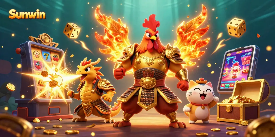 Win big at Sunwin with a vibrant casino scene featuring exciting characters and games!