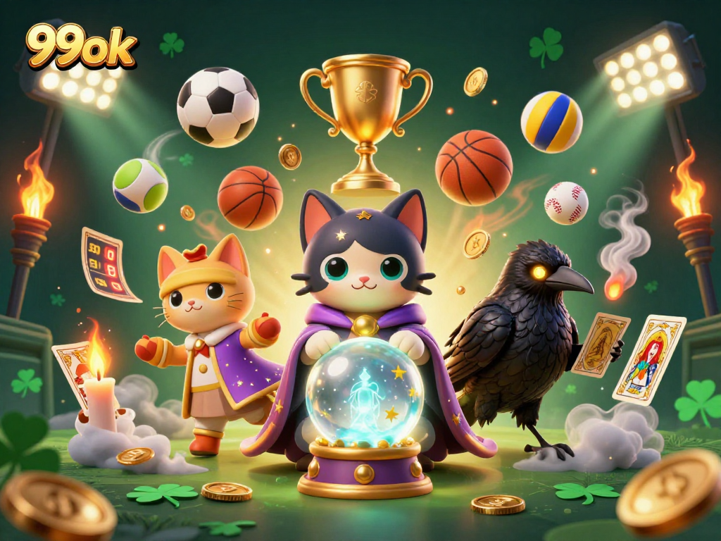 Experience thrilling sports betting excitement and mysticism with 99ok's captivating illustration.