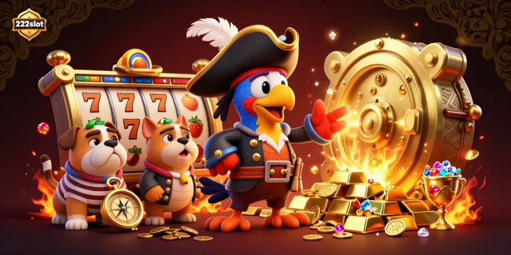 Menangkan jackpot di 222slot sambil menikmati suasana kasino yang glamor dengan simbol slot berkilau.