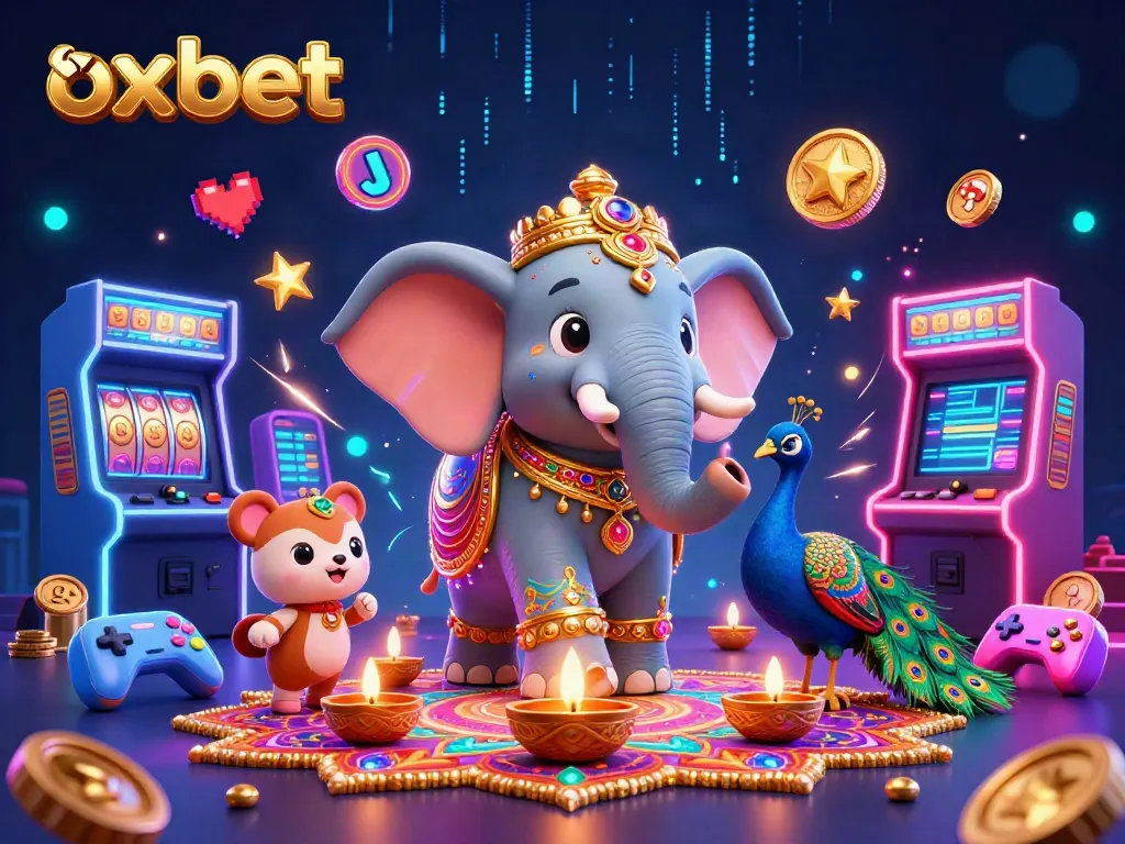 Spin and win at Oxbet with vibrant casino themes and exciting game elements in a dynamic 3D scene.