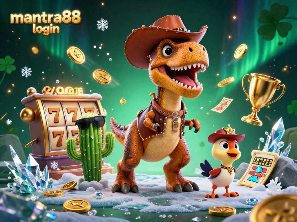 Engage in thrilling gameplay with mantra88 login while enjoying a lively illustrated scene of gambling fun.