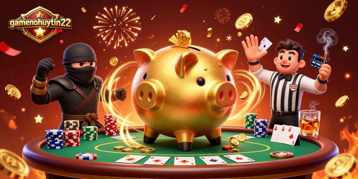 Engage with gamenohuuytin22, where golden coins rain down amidst a thrilling poker showdown!