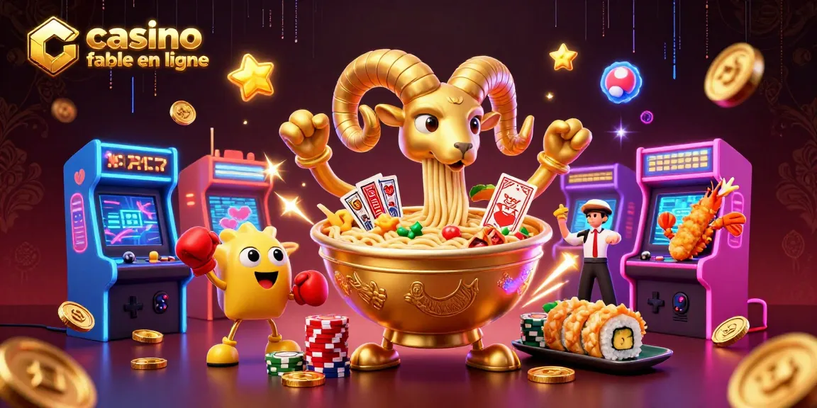 Découvrez un casino fiable en ligne avec une illustration 3D dynamique et colorée.