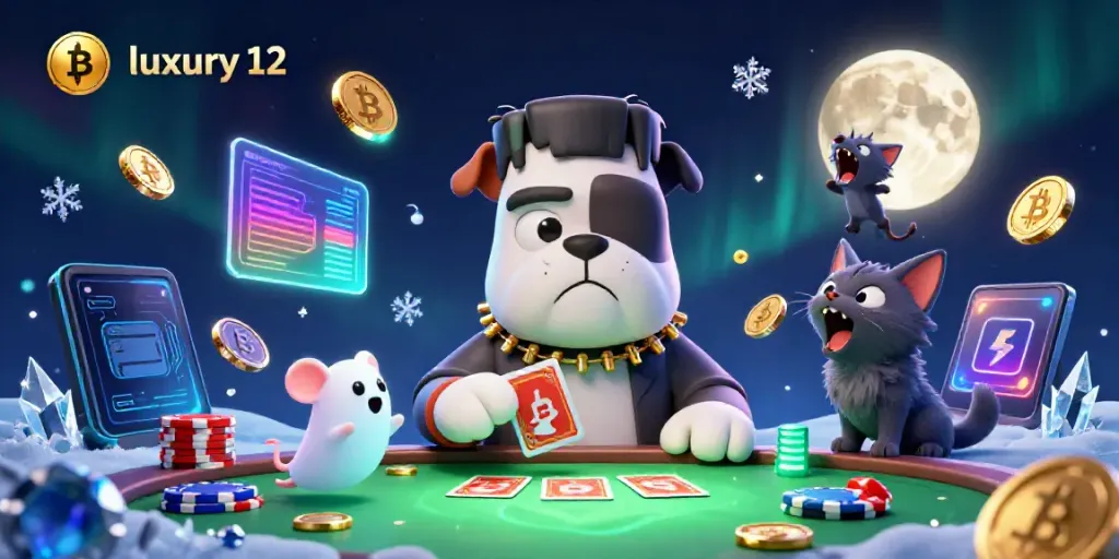 Experience luxury 12 as a monstrous bulldog dealer engages players at a haunted casino table.