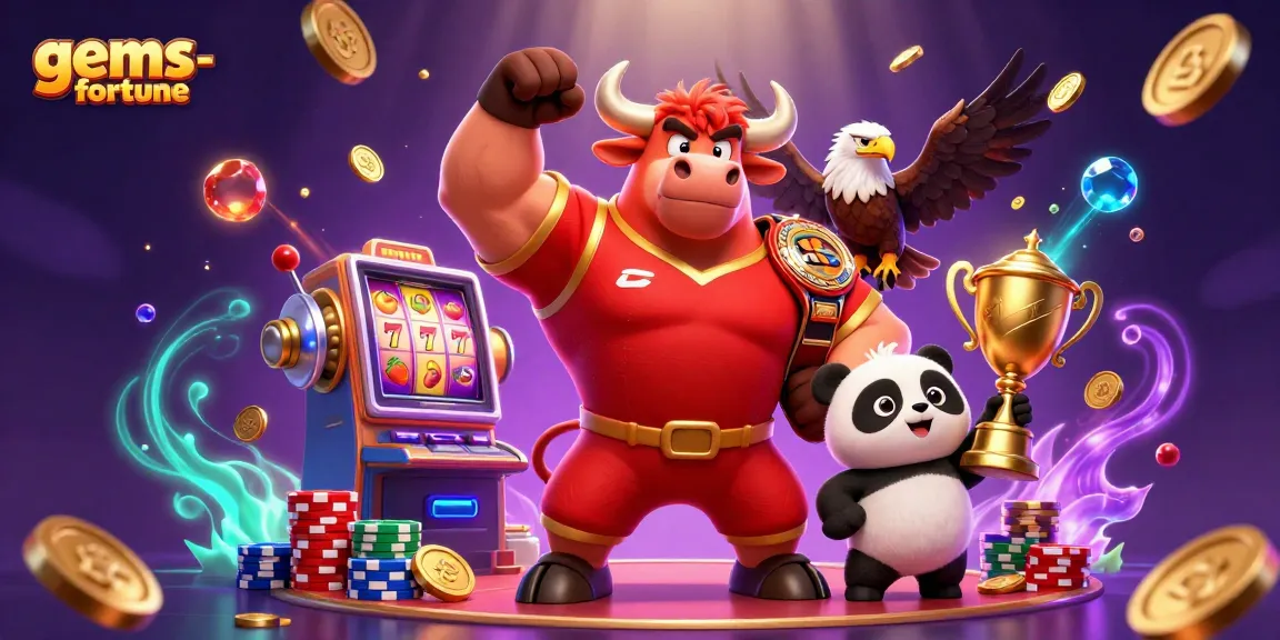 Spin the reels and win big with gems-fortune in this vibrant casino scene showcasing excitement.