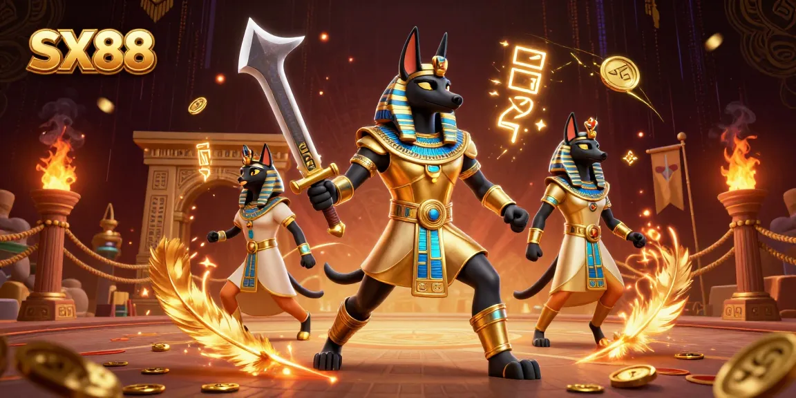 SX88 offers thrilling gaming experiences with an ancient Egyptian theme featuring Anubis and Bastet.