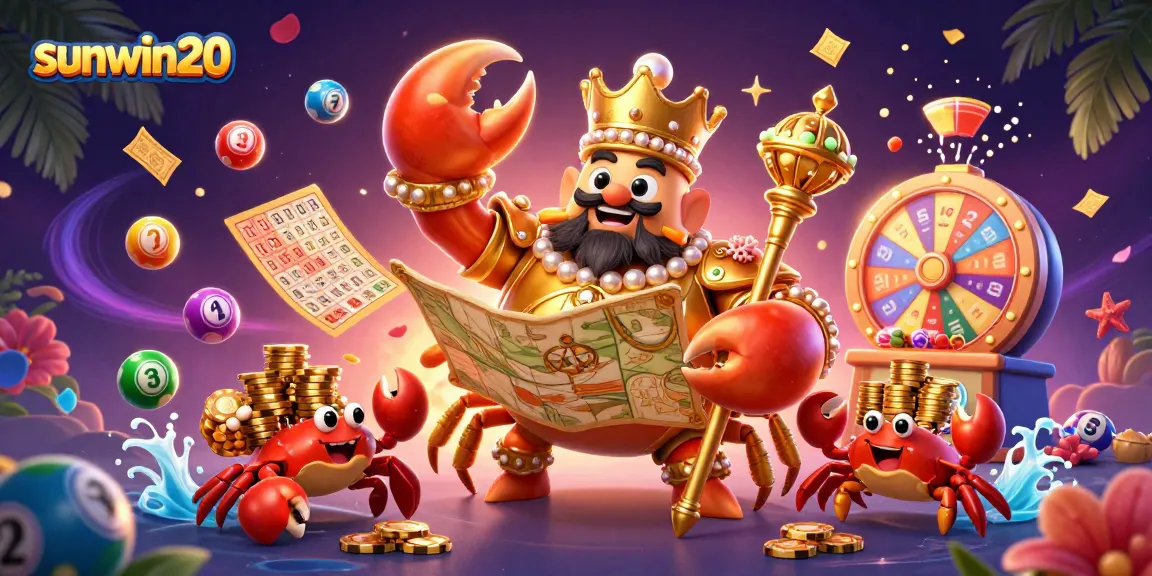 Experience the thrills of sunwin20 with vibrant lottery elements and dramatic casino visuals.