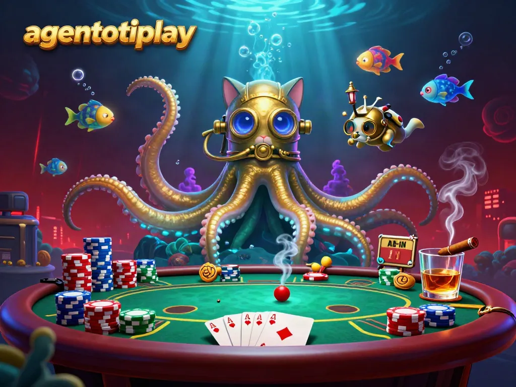 Experience thrilling gameplay with agentotoplay at a vibrant poker table filled with action and glowing treasures.