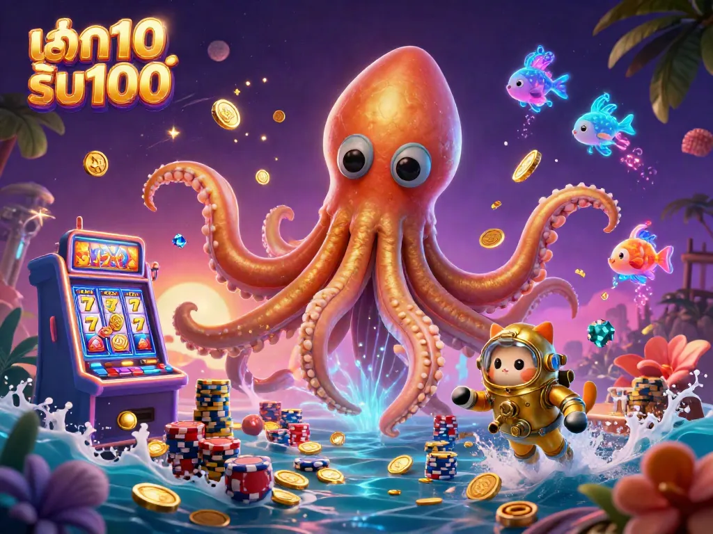 สนุกไปกับโปรโมชั่น ฝาก10รับ100 ในโลกของคาสิโน โดยมีมังกรทะเลและแมวใต้น้ำแสดงความตื่นเต้น
