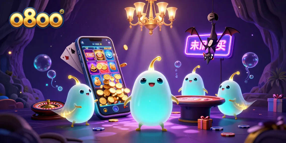 Experience the vibrant games at o8oo's animated casino with glowworms and engaging elements.