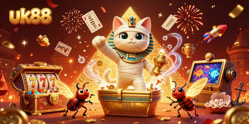 Experience the thrilling uk88 casino adventure with vibrant mummy characters and dynamic gameplay elements.