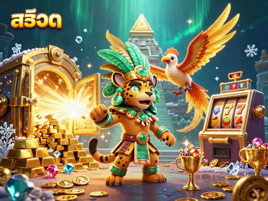 Engage with สล็อต gaming as the Mayan jaguar priest leads an adventurous treasure hunt.