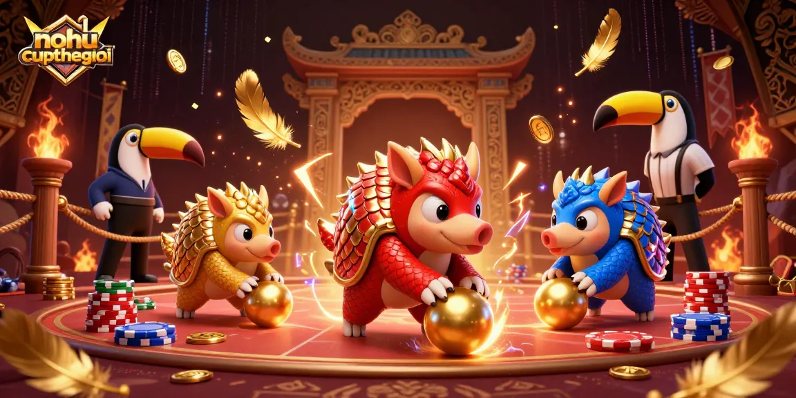 Engage with nohu-cupthegioi as rival pangolins compete in a high-stakes poker showdown.