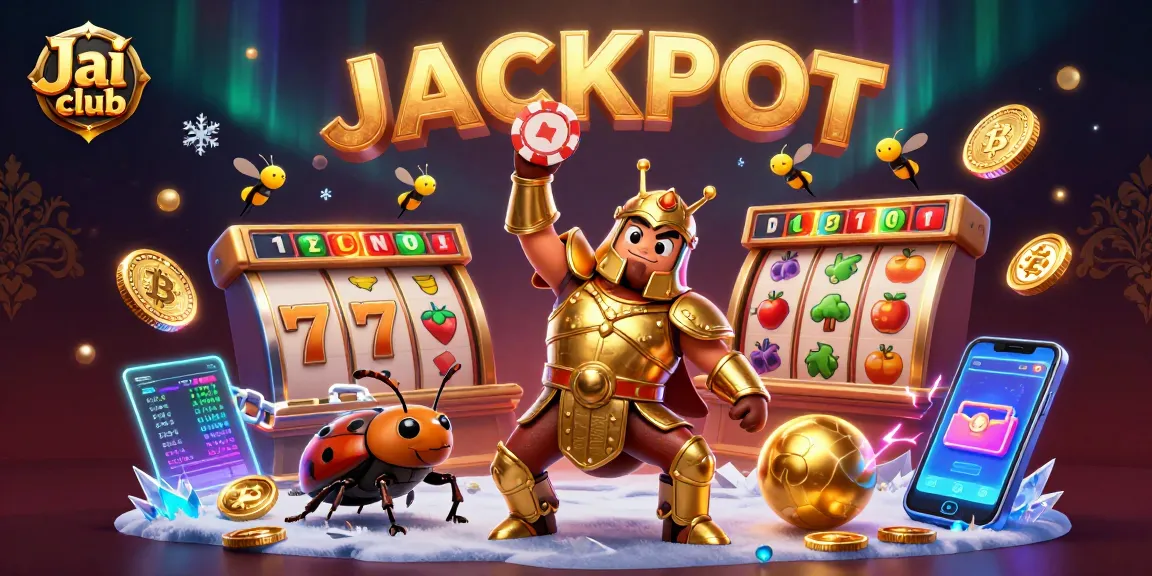 Engage in intense experiences at Jai club with animated characters celebrating a big jackpot win.