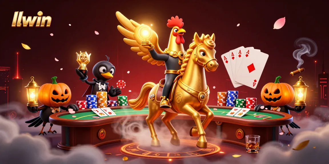 Experience thrilling action at llwin with a golden rooster and crows in a vibrant casino