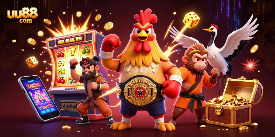 Spin the reels with uu88 com for thrilling jackpots in this vibrant casino scene.