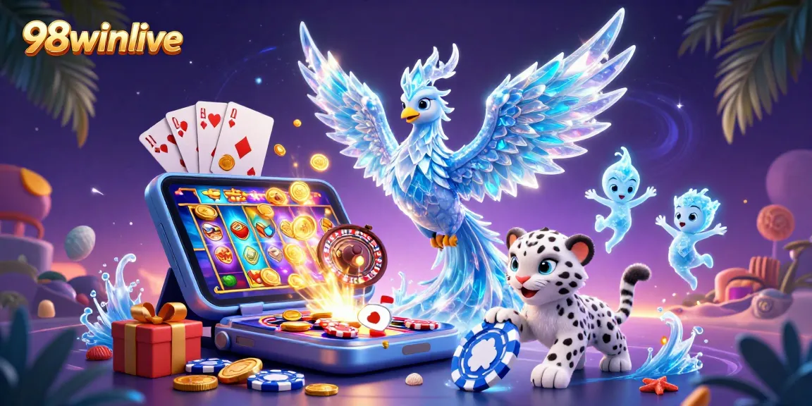 Experience the thrill of 98winlive with slot games featuring an ice phoenix and magical scenes!