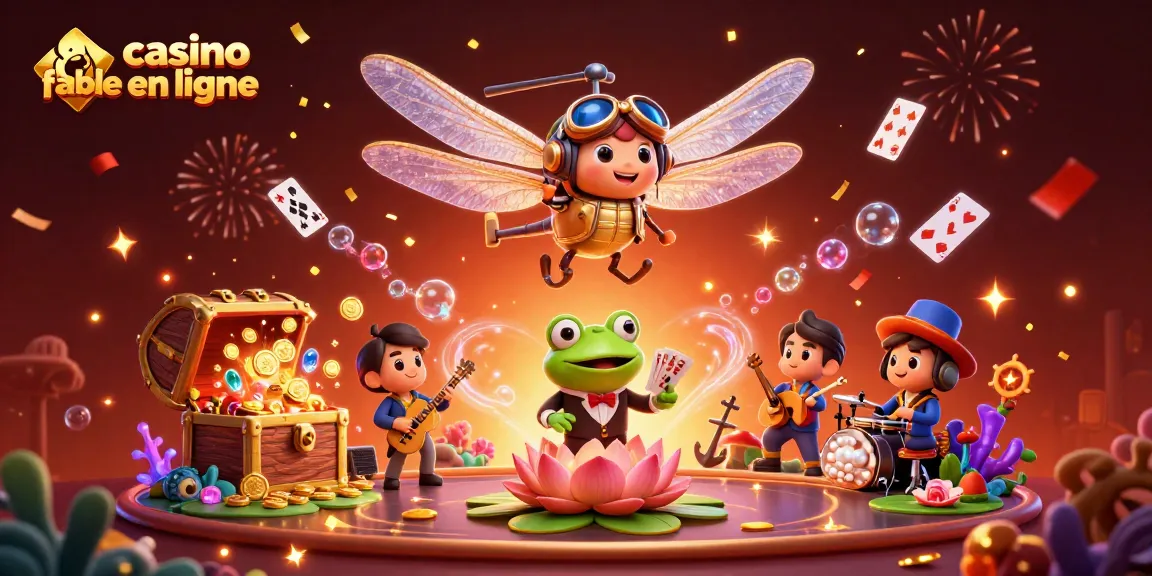 Jouer à des jeux passionnants dans un casino fiable en ligne avec un croupier grenouille et une ambiance festive.