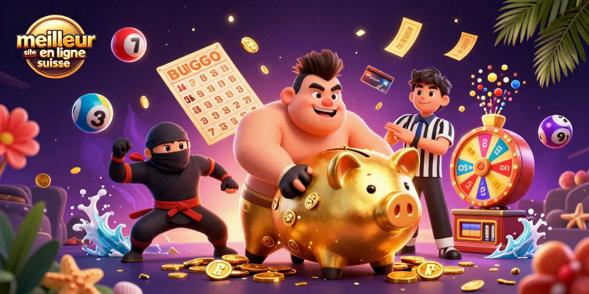 Explorez le meilleur site casino en ligne suisse avec un sumo et un ninja au cœur d'une ambiance festive.
