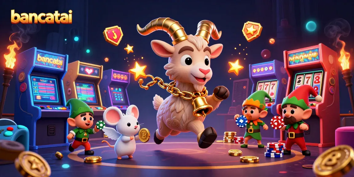 Bancatai exhibits a lively casino scene with Krampus, angel mouse, and elf gremlins engaging in merriment.