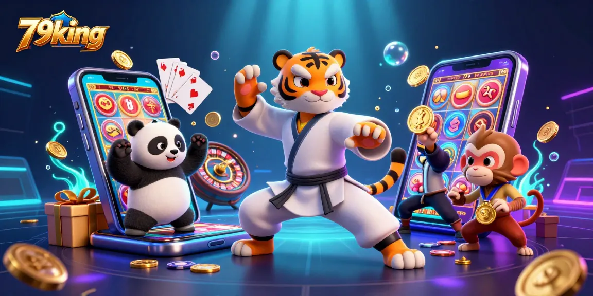 Engage with 79king's colorful slot game featuring lively characters and dynamic casino elements.