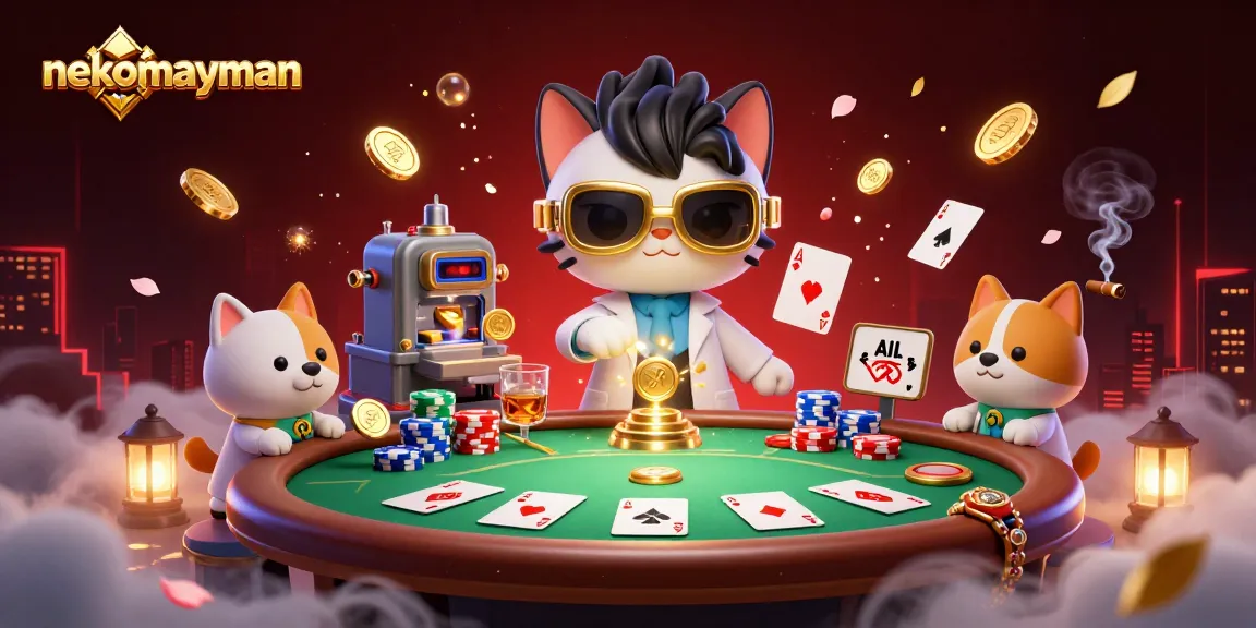 Experience NekoMayMan's thrilling slot action with a vibrant and dynamic gaming scene.