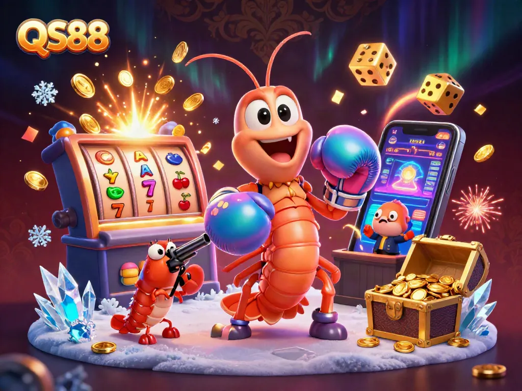Engage in gameplay with QS88, where the mantis shrimp duo unleashes vibrant casino vibes!
