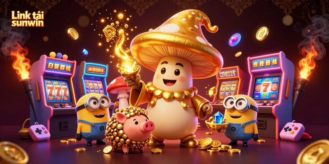 Experience the thrill of winning with Link tải sunwin through this vibrant casino illustration featuring a magical scene.