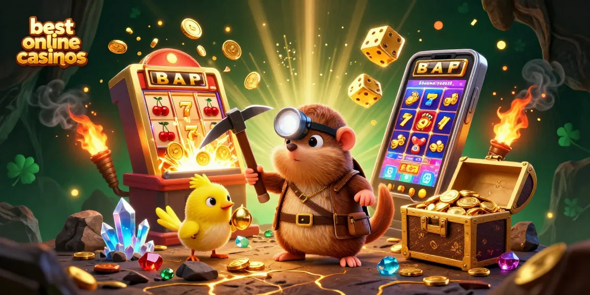 Experience the thrill of the best online casinos with a treasure hunter mole discovering gems and jackpots!