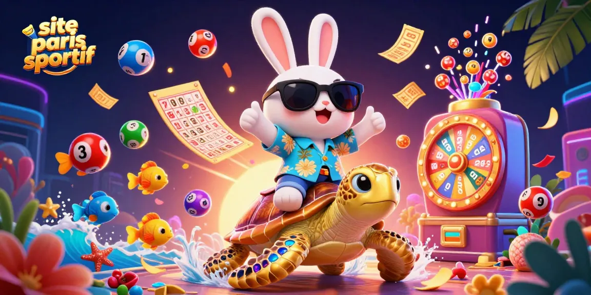 Découvrez la chance avec le site paris sportif grâce à un lapin chanceux et une tortue dorée.