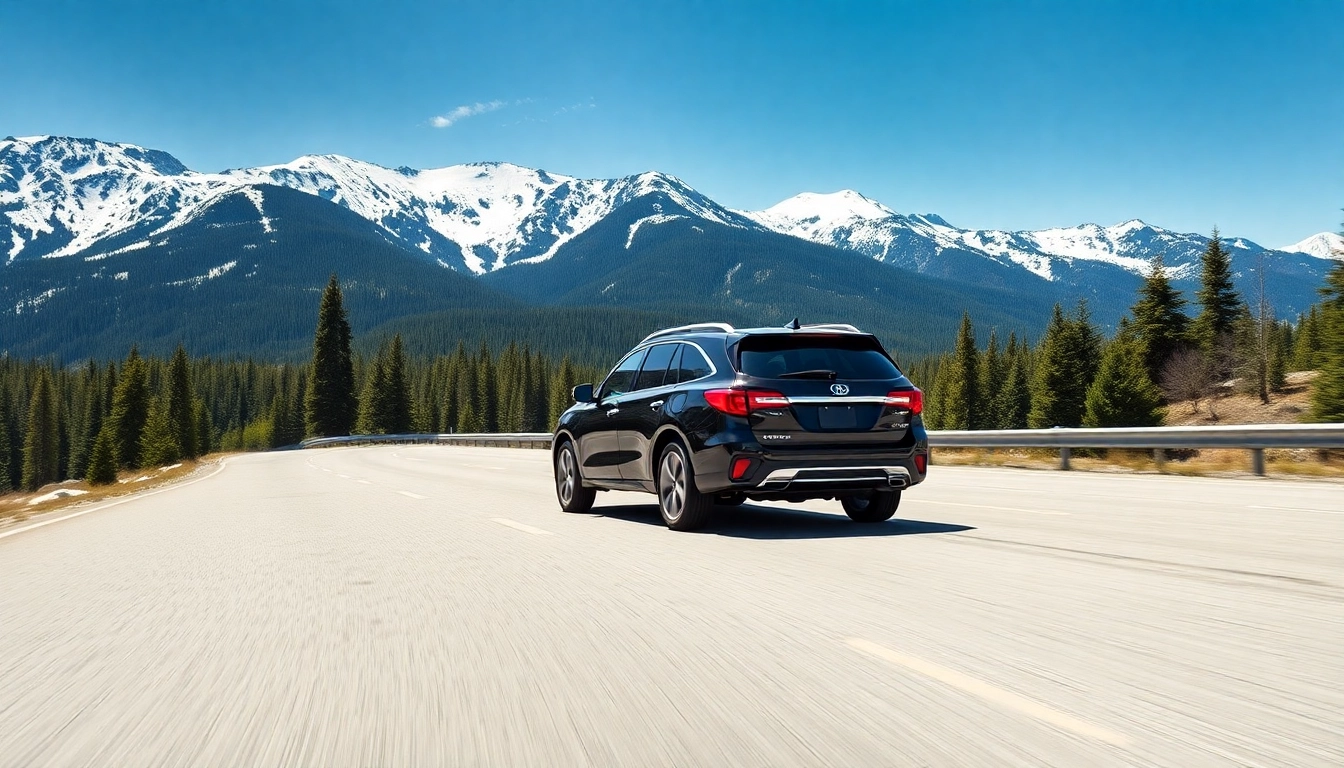 Experience car service vancouver to whistler in a luxury SUV on a scenic highway.