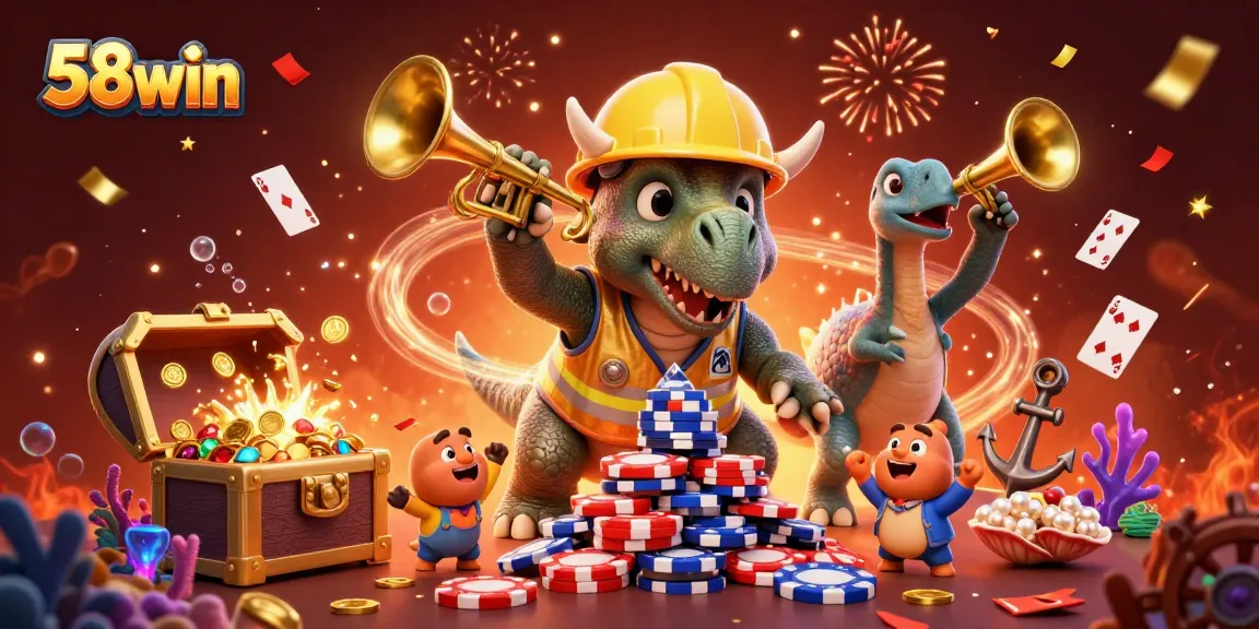Experience thrilling gaming action with 58win, where vibrant characters and casino elements create an engaging world.