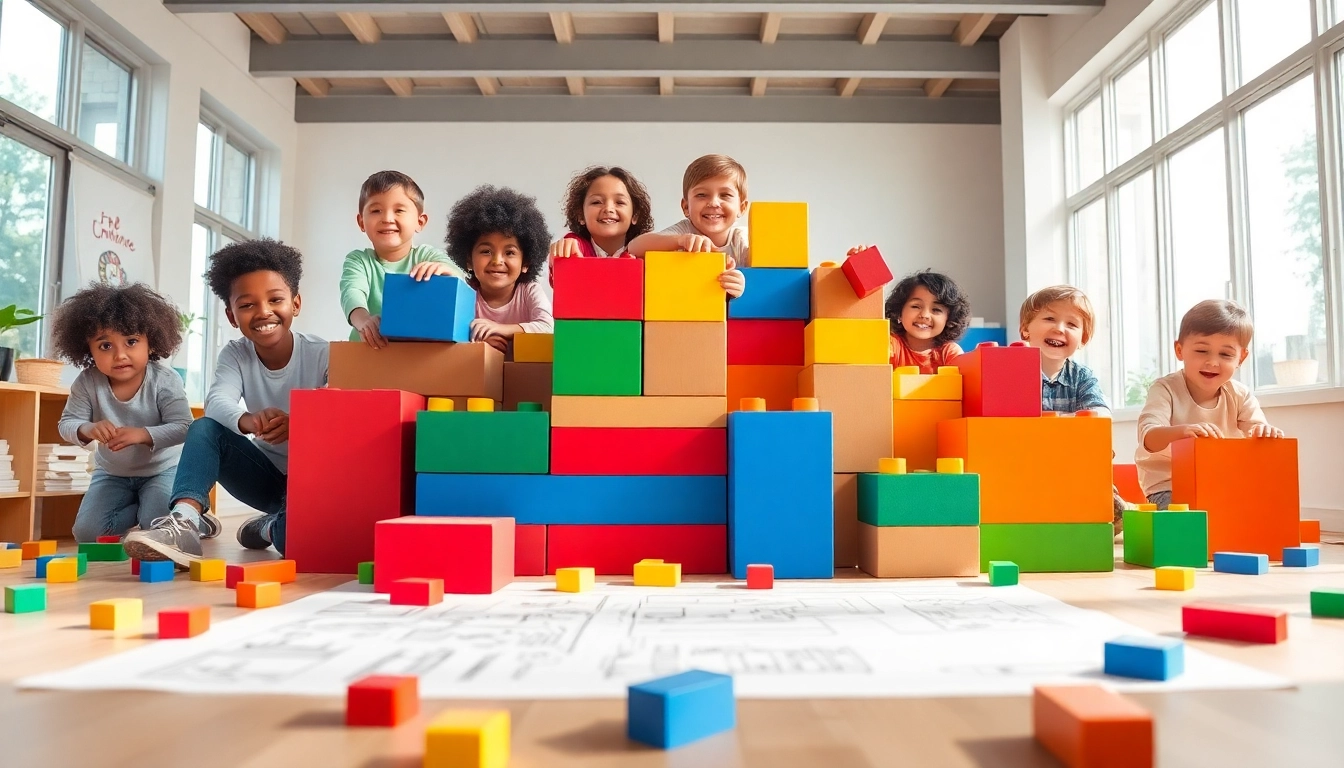Engage with giant building blocks to inspire creativity and fun, as children build imaginative structures indoors.